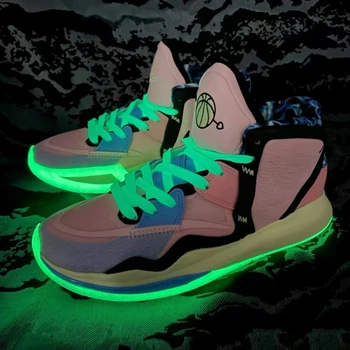 1 2 чифта светещи връзки за обувки плоски маратонки платно обувки дантели светят в тъмната нощ цвят флуоресцентна връзка за обувки 80/100/120/140cm