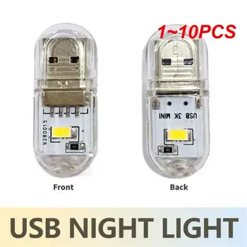  1 ~ 10PCS мини преносим Led USB светлина 2-24LEDS книга светлина четене нощ светлина топло бяло 5V мощност 3000K-7000K за PC лаптоп мобилен