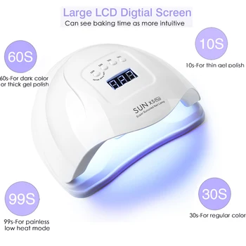 120 W UV LED лампа за нокти 36 LEDS Професионални сушилни гел-полски лампи за сушене с USB интелигентен таймер за слънчеви нокти изкуство маникюр инструменти