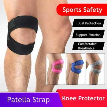 1PC Dual Patella коляно ремъци, коляно скоба Patella стабилизатор за облекчаване на болката в коляното, бягане, тенис, артрит, възстановяване на наранявания