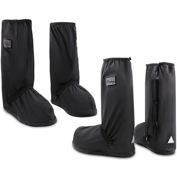 2 двойки водоустойчиви калъфи за обувки черно PVC със светлоотразителни листове XXL размер дъжд предавка, сняг и дъжд ботуши
