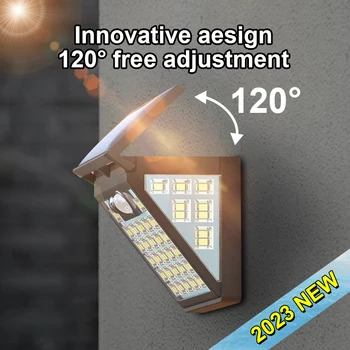 2023 Най-новите LED слънчеви стенни светлини 3Modes PIR сензор за движение светлини Външни слънчеви светлини Водоустойчива градинска светлина Led стенна лампа
