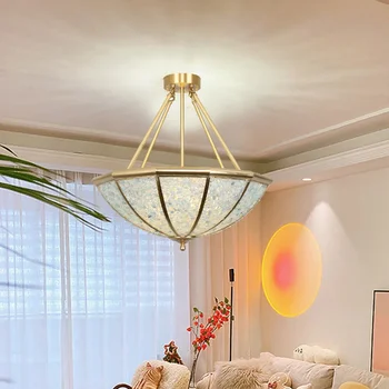 24-инчова светлина луксозна медна естествена кристална лампа в хола спалня учебна лампа хотелска стая изложбена зала лампа творчески