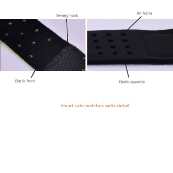 2Pcs Регулируема и дишаща резервна лента за ръка Soft Strap Band за монитор за сърдечен ритъм -Wahoo (черно + зелено)