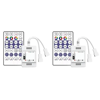 2X DC12-24V 28 ключ RF контролер Wifi APP музика гласово дистанционно управление за WS2812B WS2811 RGB LED лента светлина Домашен димер