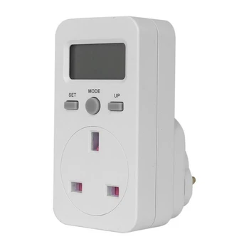 2X цифров електромер Plug-In Socket Електрически ватметър Energy Monitor UK Plug