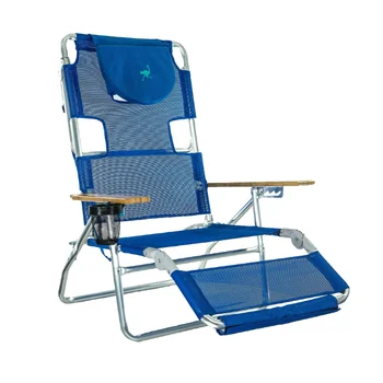 3 N 1 лека алуминиева рамка 5 позиция накланящ се плажен стол, син