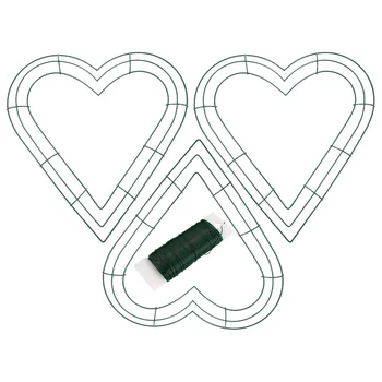 3 бр сърце форма ковано желязо рамка венец метална тел венец рамки DIY вземане инструмент багажник
