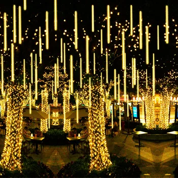 30/50см Коледа метеор душ LED низ светлини празнично осветление открит декор градина парти декорации Navidad фея светлини