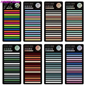 300 листа Rainbow Color Index Memo Pad Лепкави бележки Хартиен стикер Бележник Bookmark Училищни пособия Kawaii канцеларски материали