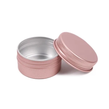 30g 1oz розово злато кръгла алуминиева кутия калай кутии за крем балсам нокти свещ козметични контейнери
