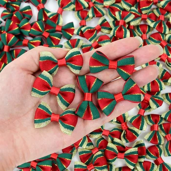 30pc Коледа сатенена панделка лъкове ръчно изработени DIY подарък опаковане декор лък занаят Весела Коледа аксесоар за коса Коледа Нова година Navidad