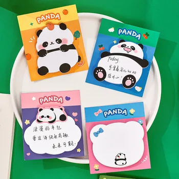 4бр/лот Карикатура Panda Memo Pad Лепкава бележка Сладко животно N пъти канцеларски етикет бележник пост училищни пособия китайски подарък