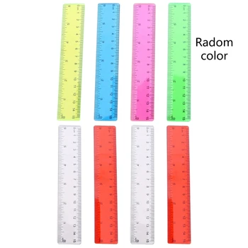 8 пакет 6 инчови линийки малък владетел разнообразни цветове малки пластмасови владетели с инчове и сантиметри мини линийки за деца J60A