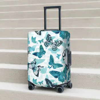 Butterfly акварел куфар покритие тюркоаз природа летене бизнес ваканция забавно багаж доставки защита