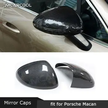Carbon Fiber Side Rearview Mirror Housing Cap Trim Covers for Porsche Macan 2014-2019 Add On Style Mirror Cap Sticker