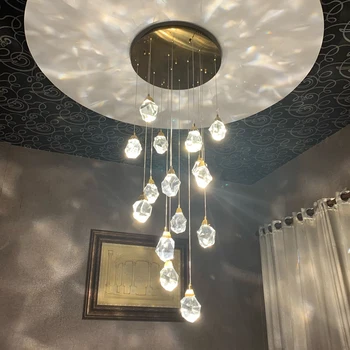 Diamond кристал висулка светлини модерен хол полилей спалня кухня вътрешен дом декор таванско помещение спирала висящи лампи