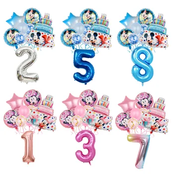 Disney Happy Мики Любов Мини торта тема рожден ден парти сингли карнавал декорация латекс цифров балон бебе баня момиче подарък