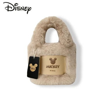 Disney Мики нова дамска чанта мода висококачествена плюшена чанта карикатура случайни плътен цвят универсална чанта за съхранение на момичета