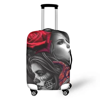 FORUDESIGNS страшно момиче печат куфар покритие мистерия страховито стил пътуване багаж покрива поп идеи протектор аксесоари