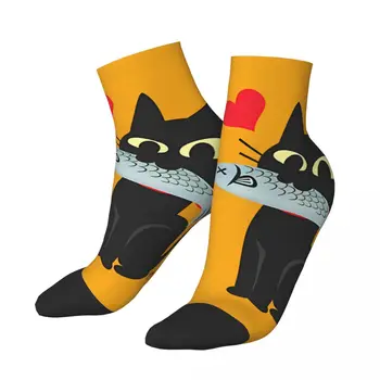 GET Риба мъжки глезена чорапи унисекс хип-хоп модел отпечатани луд нисък чорап подарък