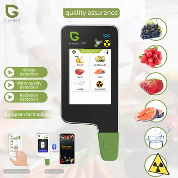 Greentest-ECO6 Актуализиран домашен кухненски тестер за нитрати Радиация TDS вода с Bluetooth функция и капацитивен екран