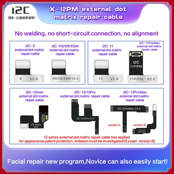 I2C iPhone X-12PM Външна точкова матрица Flex кабел Face ID Ремонт Tag FPC Нанесете на MC14 и I6S ремонт устройство Smart програмист