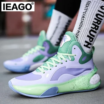 IEAGO Оригинален мъжки шип Нови ежедневни баскетболни маратонки Дамски обувки за спортно бягане против хлъзгане