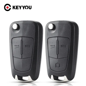 KEYYOU 10pcs Flip Key Shell за Vauxhall Opel Astra J Corsa D Insignia Vectra C Zafira 2 BNT Remote Key Case Uncut Replacement