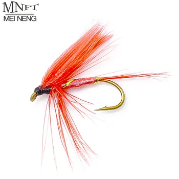 MNFT 10PCS примамка муха риболов за пъстърва сьомга Mayfly примамка реалистична форма червено