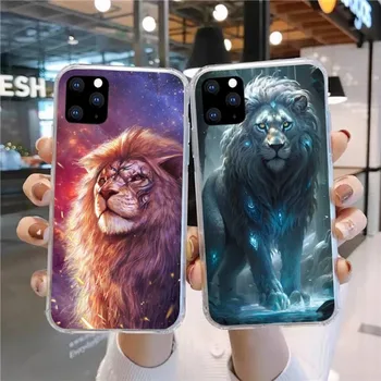Mighty Lion телефон случай за Huawei P50 P40 P30 Pro Mate 40 30 Pro Nova 8 8i Y7P чест прозрачен телефон капак