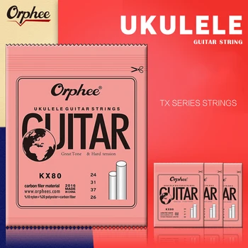 Orphee Ukulele Strings KX80 Nylon Carbon Fiber Professional Ukulele Strings Hawaii Guitarra 4 Strings For Ukulele Accessories