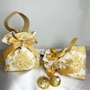 Pearl висулка платно флорални шнур чанта сатен лък корейски стил панделка Bowknot чанта кофа чанта голям капацитет