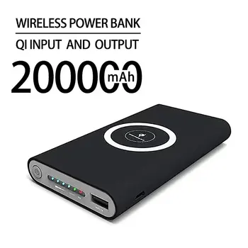 Power Bank 200000mAh Безжично двупосочно бързо зареждане Powerbank Преносимо външно зарядно устройство за батерии с голям капацитет за iPhone 14 13