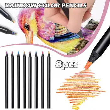 Rainbow Цветни моливи Канцеларски материали Консумативи за рисуване Сладки моливи Евтини Kawaii канцеларски изкуство живопис за училище Classr T5Z7