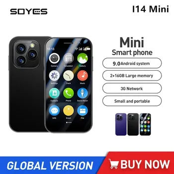 SOYES I14 Mini Ultra-thin Mini Phone Quad Core 2GB + 16GB 3Inch Android 9.0 Dual SIM Standby 1000mAh 3G мрежа Малък мобилен телефон