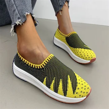 Slip-On мокасини платформа обувки за жени смесени цветове случайни маратонки плитка дишаща дамска обувка мода Zapatos Para Mujeres