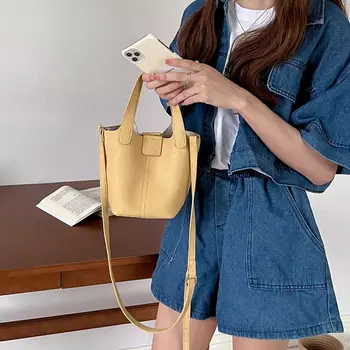 Soft Pu кожена чанта Simple корейски стил кожени чанти Crossbody чанта за съхранение