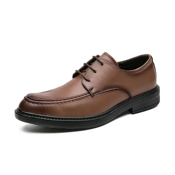 Spring класически кафяви мъжки кожени обувки на открито ежедневни обувки плоско дъно удобни обувки за шофиране черни бизнес рокля обувки