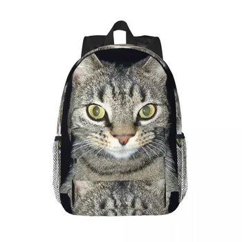 Tabby котка близък план раници тийнейджър Bookbag мода студенти училище чанти пътуване раница рамо чанта голям капацитет