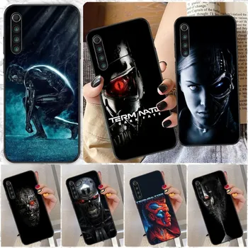 Terminator Fighter Калъф за смартфон за Xiaomi Redmi Note 12 11 10 9T 8 7 Pro 9 9A 9C 8 Черен мек калъф за телефон Funda