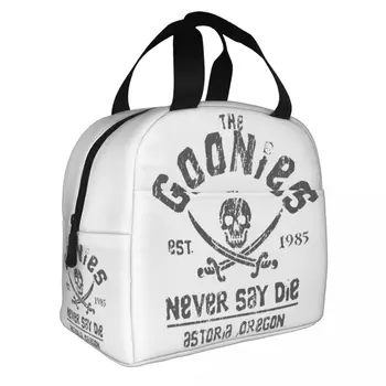 The Goonies Never Say Die Insulated Lunch Bag Thermal Bag Lunch Container Skull Portable Tote Lunch Box Picnic