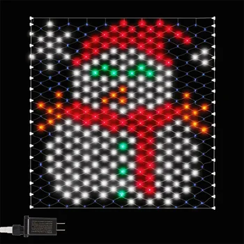 Thrisdar 1.3x1.2M снежен човек LED нетна светлина на открито окото фея низ светлина 320 LED Дядо Коледа Коледа Коледа нетна светлина за градина декор