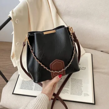 Trend дизайнер Crossbody рамо чанта реколта Nubuck кожена кофа чанта жени широк рамо талията чанта TPU материал чанти