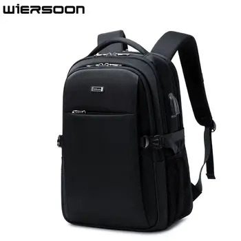 WIERSOON 17 инчов лаптоп раница за мъже Висококачествена раница многофункционални бизнес чанти Раница за пътуване