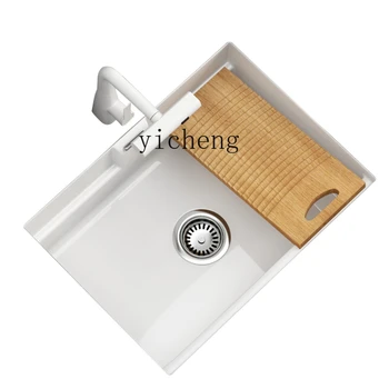 XL Керамичен басейн Мивка за пране с умивалник Задълбочаваща се вана за пране Кухненска мивка