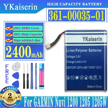 YKaiserin 361-00035-03 361-00035-01 2400mAh батерия за Garmin Nuvi 2405,2405LT,2447,2447LT,2455LT,2457,2475LT,2505,2547,2555LT,