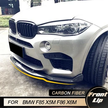 Автомобилна предна броня Спойлер за устни за BMW F85 X5M F86 X6M 2015-2018 Auto Racing Front Lip Chin Protector Guard Carbon Fiber
