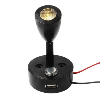  Алуминиеви 12V10-30V докосване димиране LED четене осветително тяло с USB порт лодка яхта стена лампа