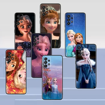 Аниме Frozen Princess за Samsung A53 A52 A54 A13 A12 A32 A71 A33 A73 A72 A51 A21S A04 A03 5G черен калъф за телефон